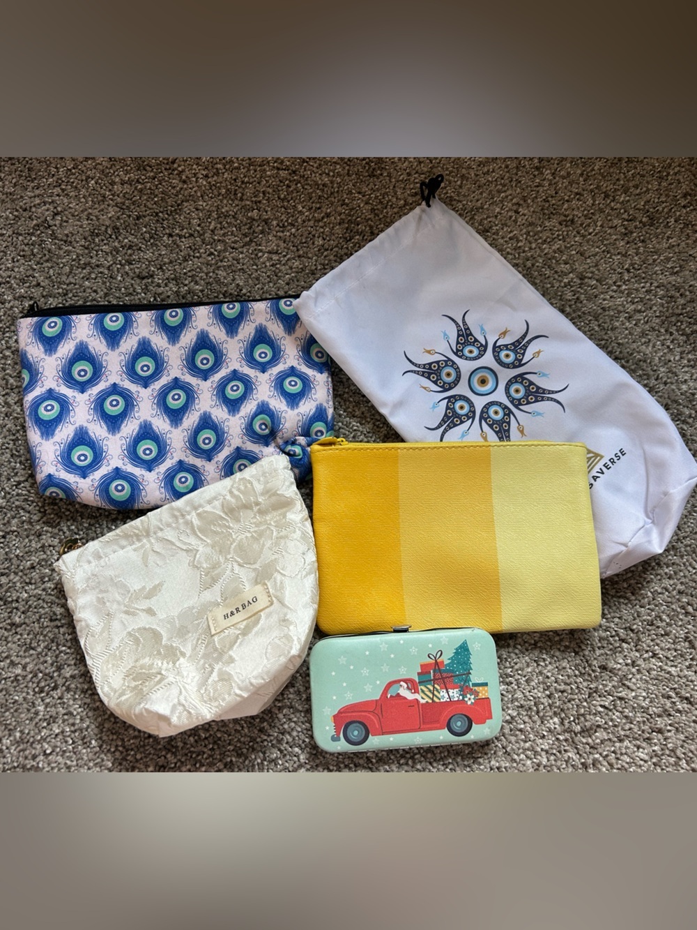 Bundle of random pouches and bags